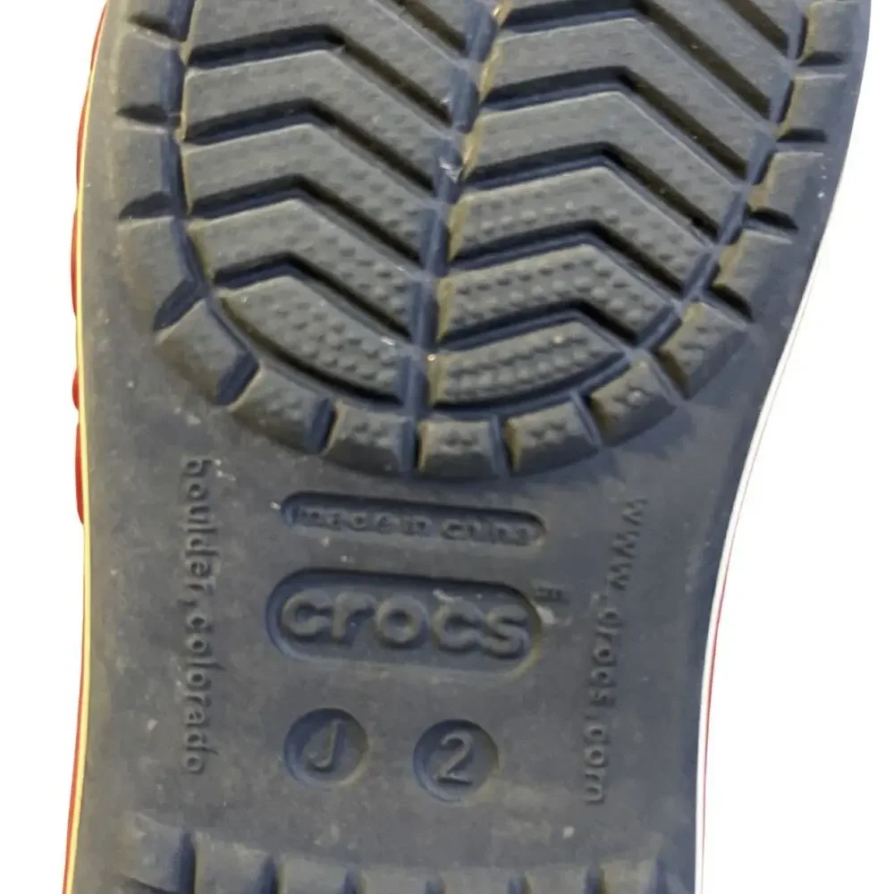 Crocs Bayaband Sandal K Hook and Loop Ankle Strap Size 2 Navy Kidscore Casual